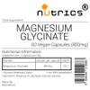 Nutrics® 800mg Magnesium GLYCINATE 100% Pure Highly Absorbable Strong V