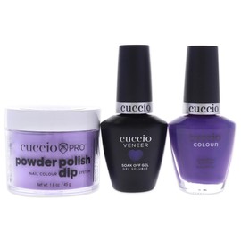 Cuccio Colour Matchmakers Plus Nail Dip - Matching Mani-Pedi With Flawless Coordination - A Color Lacquer And Color Veneer Gel Polish In The Same Color - Water You Doing - Large - 3 Pc Kit