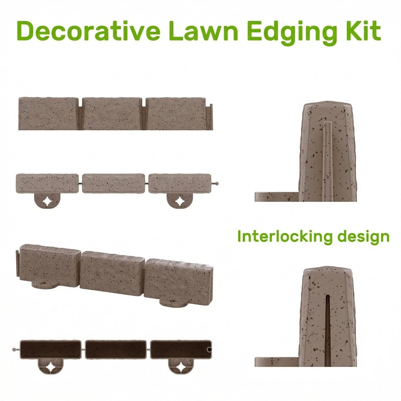 AGTEK Garden Edging 16FT Landscape Edging Kit 2.75 Inch Height