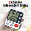 Digital Kitchen Timer, 3 Channels Magnetic Stopwatch Timer, Countdown/Stopwatch Cooking