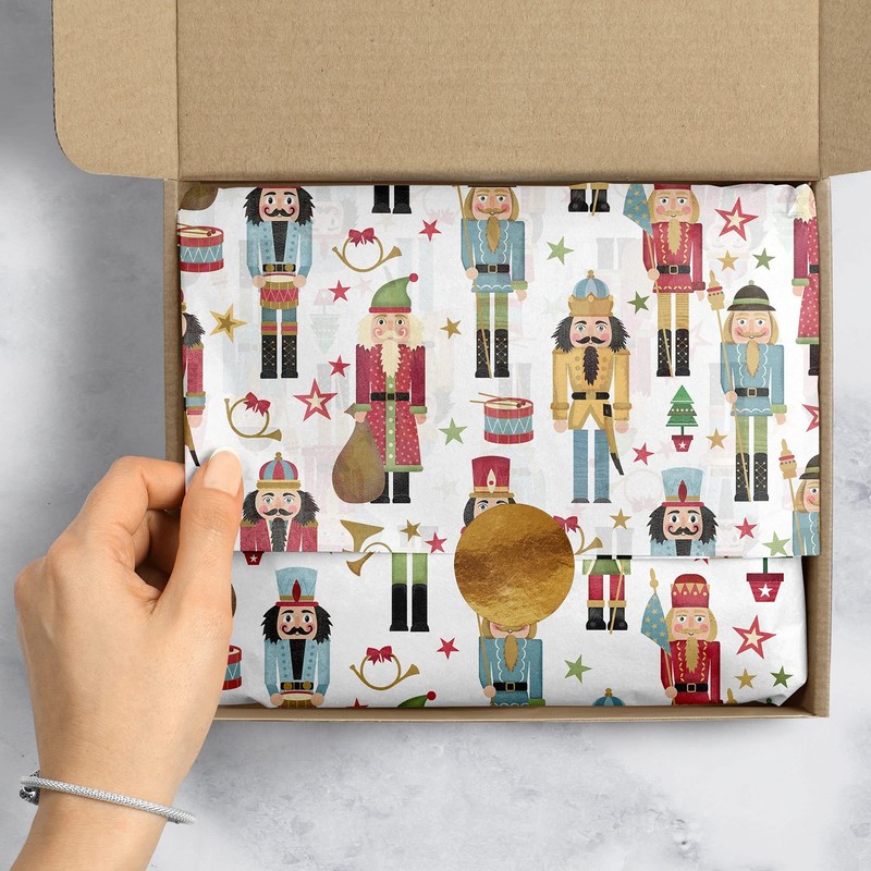 Jillson Roberts 20" x 30" Printed Christmas Gift Tissue, Nutcracker