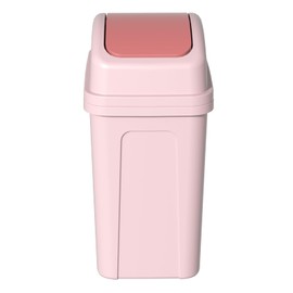 Zopnny Plástico Swing tapa tapa de basura, bote de basura con tapa basculable, 1 paquete, de color rosa