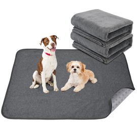 Washable Puppy Pads, 92 x 80 cm, Quick-Absorbing Pet Training Pad for Puppies, Older or Incontinent Dogs, Grey, Pack of 2