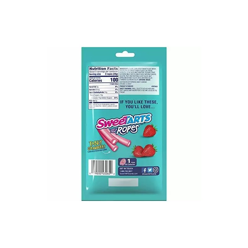 SweeTARTS Twisted Rainbow Ropes, 5 oz Bag