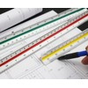 FENGCHUANG 2 Pieces Triangular Ruler 30 cm, Plastic Scale Ruler,