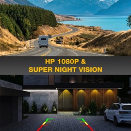 AHD 1080P Backup Camera Flush Mount, Metal Housing 170° Wide View Angle Rear/Side/Front View Camera for Car, HD Clear Night Vision IP69 Waterproof Reverse Camera, 18.5mm, 12V/24V, White