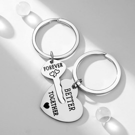 YATOJUZI Couple Gifts,Unique Gifts for Girlfriend,Gifts for Boyfriend,Heart Shape Keychain