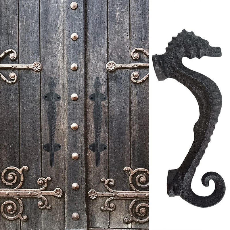 NNNJunhua Seahorse Shaped Decorative Drawer Hardware Handles Creative Double Hole