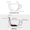 LE TAUCI 8 oz Cappuccino Cups with Saucers, Ceramic Large
