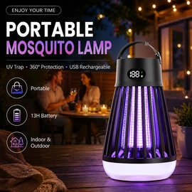 USB Rechargeable Mosquito Lamp for Indoor & Outdoor Use – Portable 2-in-1 Bug Zapper Lantern