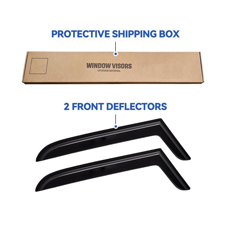 Window Visors Rain Guards Shield for 1997-2006 Jeep Wrangler, Out-Channel