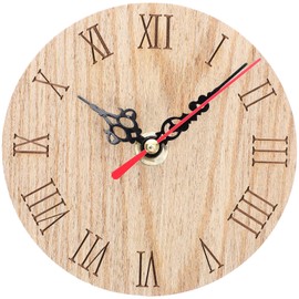 Zerodeko Small Clock Rustic Clock Bedroom Clock Silent Clock for Office Vintage Office Decoration Silent Wall Clock Retro Wall Clock Mute Decorate Small Alarm Clock Wood