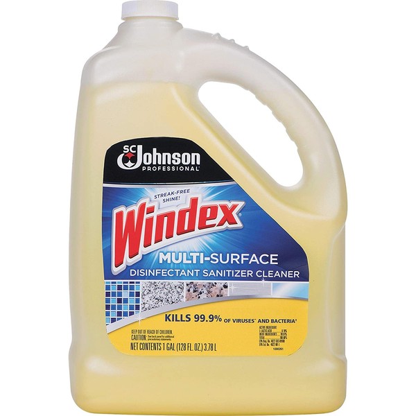 Windex 657067 T Multi-Surface Disinfectant Cleaner, Citrus, 1 gal Bottle (Case of 4)