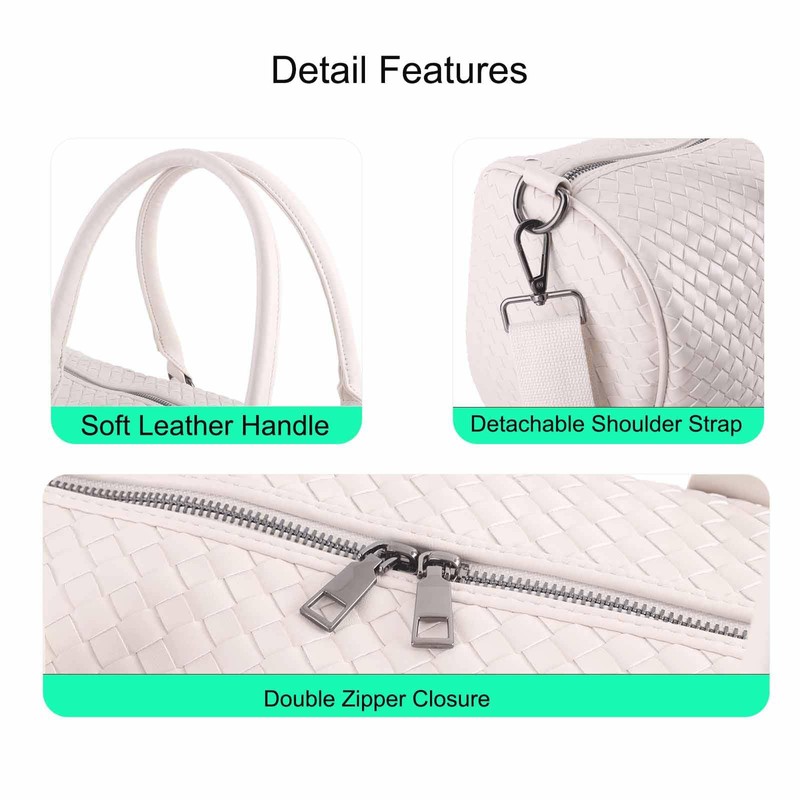 Weekender Bags for Women Leather Travel Bag (Beige)