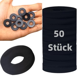TIOMIOSEA 50 Stück Brauseschlauch-Unterlegscheiben 8x18x3 mm, Wasserhahn Anschluss Dichtungsringe Gummi Flache Unterlegscheibe für Dusch Brausekopf,Dichtung Dusche,Unterlegscheiben Dichtungen Ringe