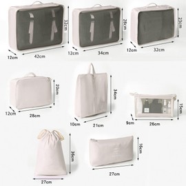 Packing Cubes for Suitcase 8 Set, Lightweight Luggage Packing Organizers Travel Essentials Bag Clothes Shoes Cosmetics Toiletries Storage Bags