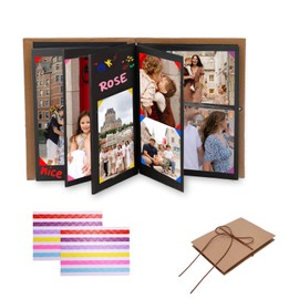 Fotoalbum zum Selbstgestalten 6 inch, Fotoalbum Klein, DIY Scrapbook Fotobuch als Abschluss Geschenk, Geburtstagsgeschenk oder Hochzeitstagsgeschenk (34 Seiten, 21 x 15 cm)﻿