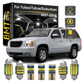 BMTxms 13x Interior LED Light Bulbs White For 2007-2014 GMC Yukon Tahoe Suburban