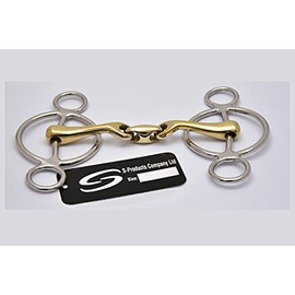 S-Products EASY CONTROL 2 GAG 3 RING CARTWHEEL SWIVAL LOZENGE MOUTHPIECE HORSE BIT (5.5 Inches)