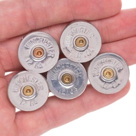 Lucky Shot 12 Gauge Round Magnet for Refrigerator | Unique Round Fridge Magnets | Locker Magnets, Magnets for Whiteboard | Fridge Magnet Set of 5 Nickel