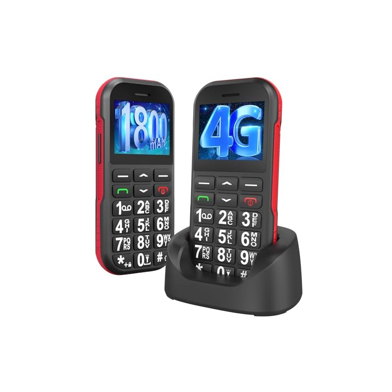 Usteetic 4G Unlocked Senior Mobile Phones, Charging Station, Black