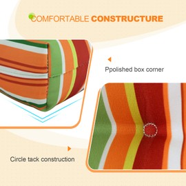 EAGLE PEAK Tufted Outdoor/Indoor Seat/Back Chair Cushions, Set of 2, 42'' x 21'', Rainbow