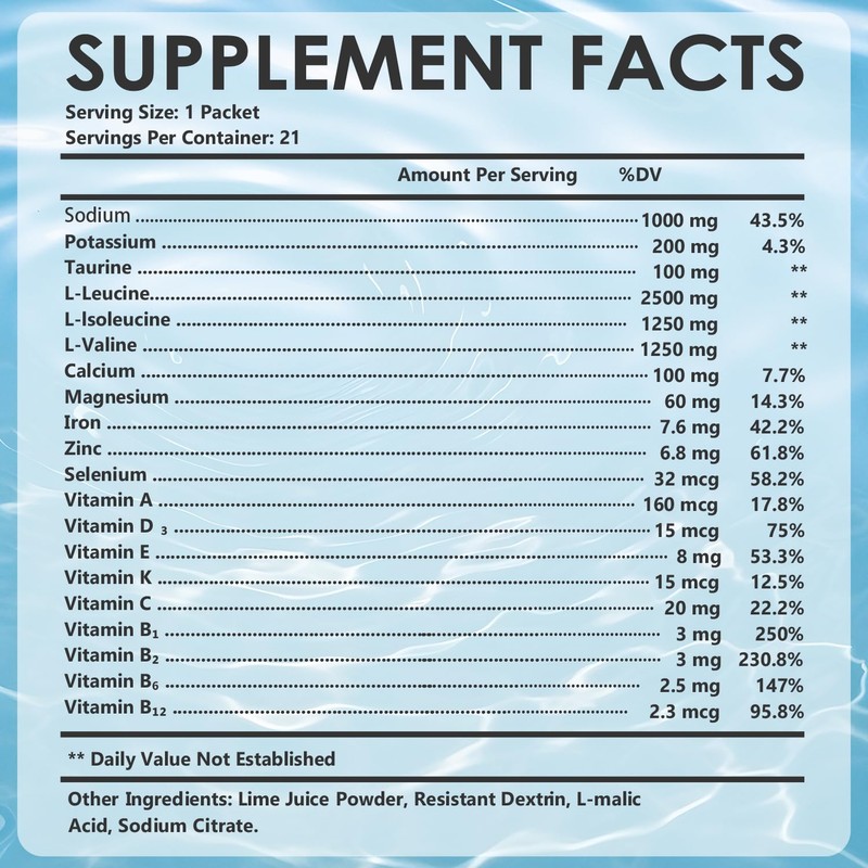 DR.YES Electrolytes Powder with Potassium, Sodium, Zinc & Vitamins, Rapid