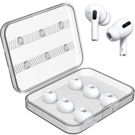 Link Dream 6 Pieces Replacement Ear Tips for AirPods Pro Silicon Ear Buds Tips with Portable Storage Box (White 3 Pairs)