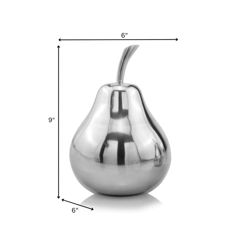 Modern Day Accents Peral Polished Pear, Silver, Fruit, Tabletop, Transitional,