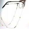 SA106 Womens Eyeglasses Neck Loop Gold Thread Chain Pearl Pendant