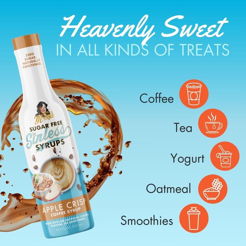 Apple Crisp Sugar-Free Sinless Syrup - Bottle Pack: 3 Bottle