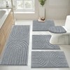 HEBE Bathroom Rugs Set 5 Piece, Plush Absorbent Bath Mats