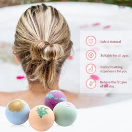 8PCS Aromatherapy Bath Bombs Scented Shower Bath Salt Ball Stress Relief & Relaxation for Valentine's Day/Birthday Gift