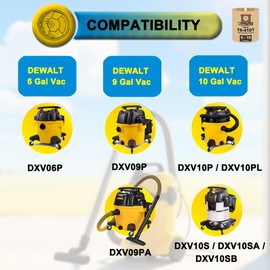 SpaceTent 6 Pack DXVA19-4101 Disposable Filter Bags for DEWALT 6, 8, 9 and 10 Gallon Wet Dry Vacs, 6-10 Gallon Shop Vac Bags, DXV10SA Vacuum Bags