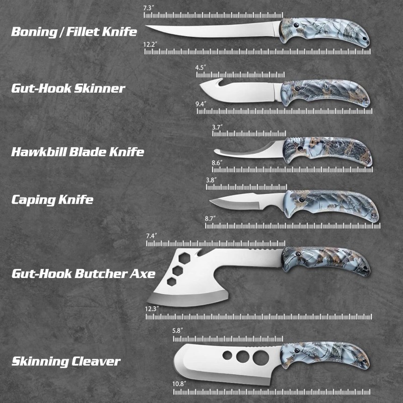 Hunting Deer Knife Set Field Dressing Kit Portable Butcher Game