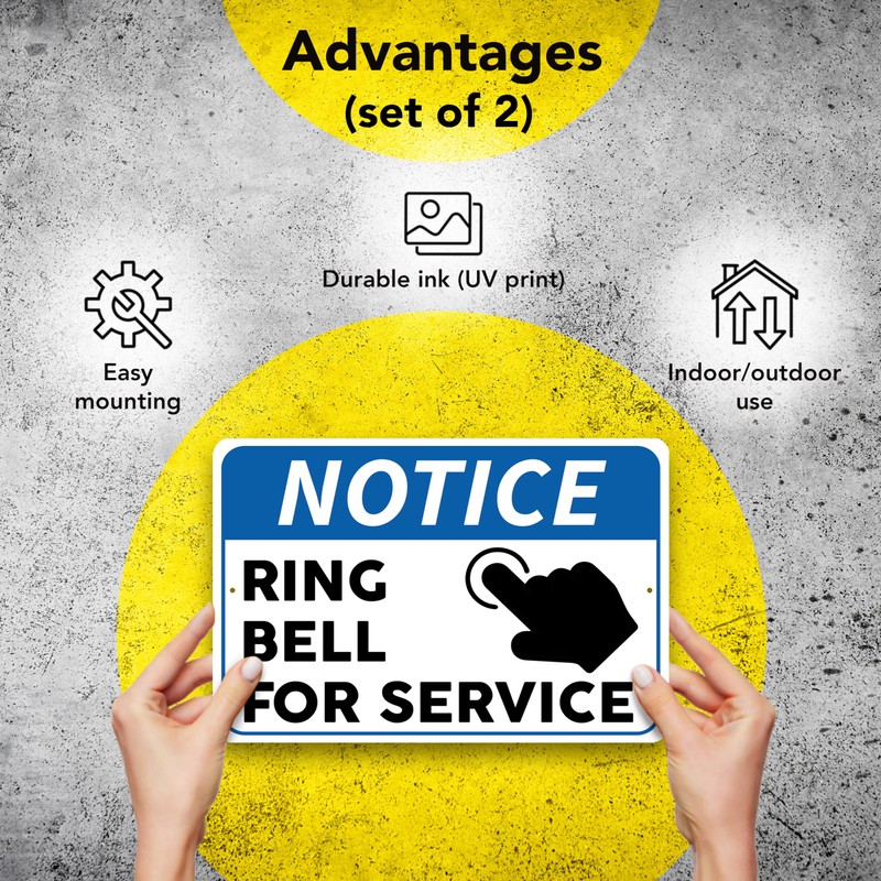 2 PC Ring Bell for Service Signs - 7x10 inches