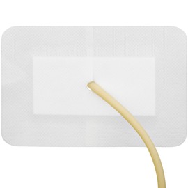 GoToHere Feeding Tube Adhesive Wound Dressing Sponge Split Drain Bandage for Peg G J Supra-Pubic Incision Bordered Guaze Pad Off-Cut Catheter Stabilization Device Holder Post Surgery 4"X 6", Pack of 10