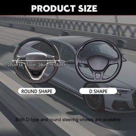 HQRNYP Bling Soft Leather Steering Wheel Cover, Steering Wheel Protector, 15 Inch Colorful Rhinestones Elastic Auto Protector, Anti-Slip Diamond Leather Car Accessories Fit Women Girls (Gray)