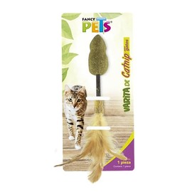 Fancy Pets Varita de Catnip en Forma de Ratón con Pluma y Palito de Matatabi para Gato