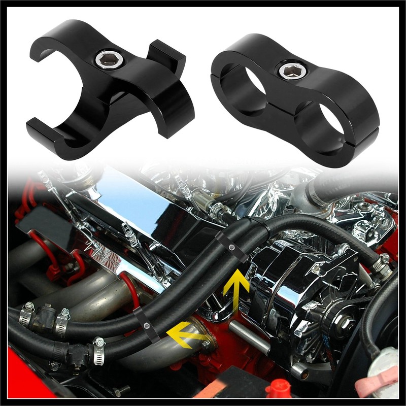Hihaha 4pcs Black AN10 19mm Car Hose Separator Clamp Adapter