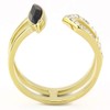 Women's Stainless Steel IP Gold Top Grade Crystal Jet Black
