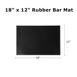 Zentriqlla 2 Pack Black Bar Mat, 18" x 12" Rubber Bar Mat, Service Spill Mat for Restaurants, Coffee Shops, Countertop and Table Top, Non Slip