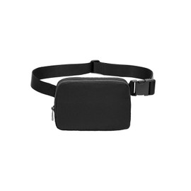 ZMD Mini Fanny Pack Black Belt Bag for Women and Men, Crossbody Mini Bag Fanny Pack Belt Bag with Adjustable Strap Fashion Running Waist Packs for Traveling, Hiking, Jogging, Cycling, Black, Casual
