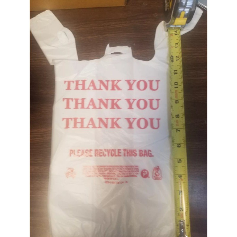 Choice (1000 BAGS) T-SHIRT THANK YOU PLASTIC 1/8 BAGS 10"