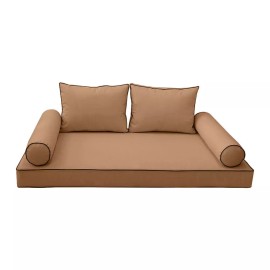 |COVER ONLY| Style1 Twin Contrast Trim Daybed Mattress Bolster Back Covers AD104