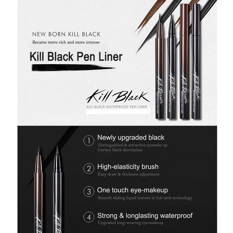 Clio Waterproof Pen Liner Kill Black