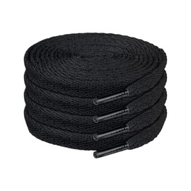 2 Pairs Shoelaces Replacement Flat Laces for VEJA Esplar/Campo/V-10/V-12/V-15/Rio Branco/Minotaur/Venturi/Nova Shoes(Color:Black,Size:44Inch)