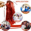 Lovecheer 24PCS Red Pom Poms Cheerleading Fluffy Metallic Cheer Pom