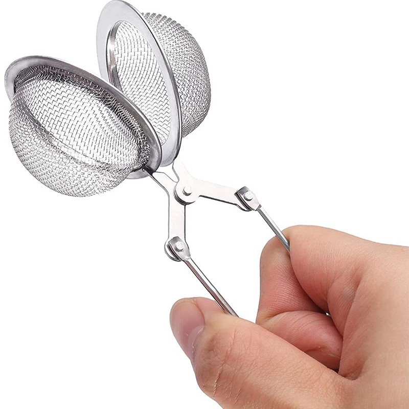 ANCLLO 4 Pack Snap Ball Tea Strainer with Handle for
