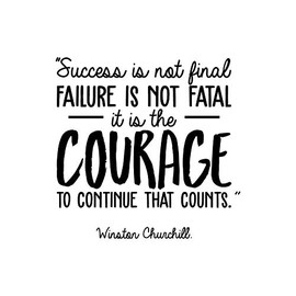 Vinyl Wall Art Decal - Success is Not Final Failure is Not Fatal - 27" x 27" - Winston Churchill Motivational Quote for Home Workout Bedroom Office Work Decoration Sticker